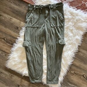 Free People Olive Ankle Cargo Pants